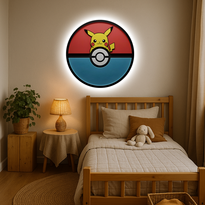 Világító falikép - Pikachu Pokemon - Éjjeli lámpa