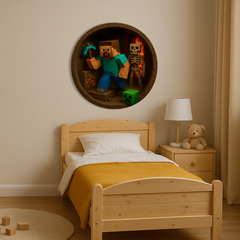 Wooden UV printed poster - Minecraft hero