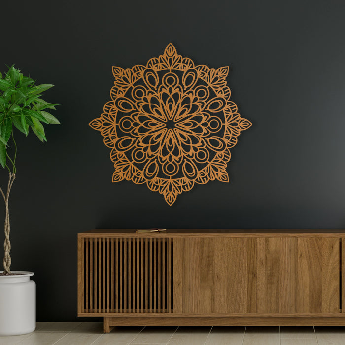 Fa faldekoráció - Béke Mandala