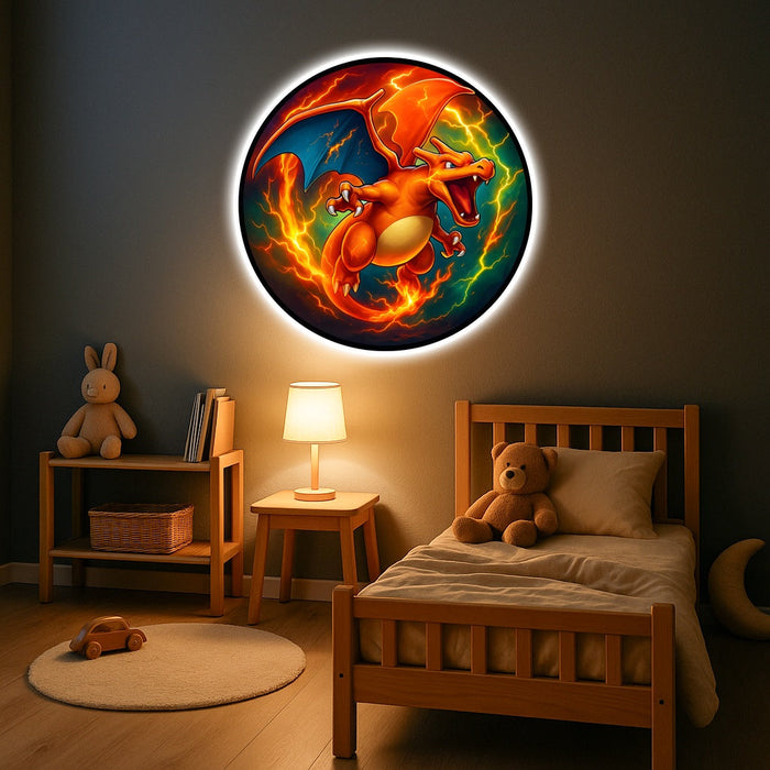 Világító falikép - Charizard Pokémon