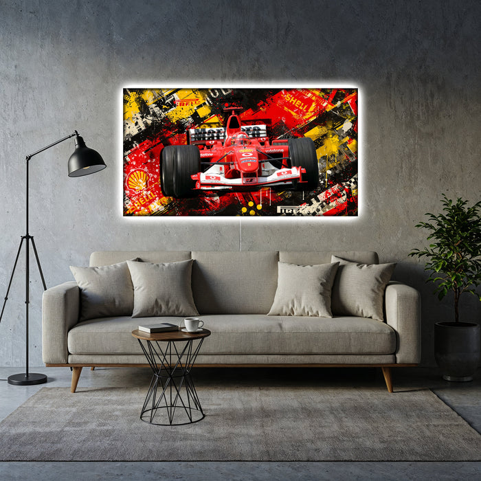 Világító falikép - Formula F1 - Schumacher legenda