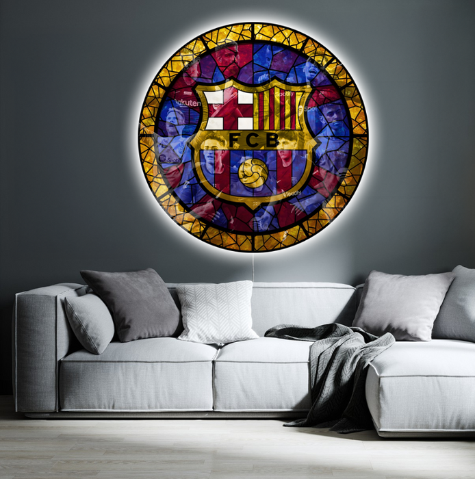 Világító falikép FC Barcelona - Üveg