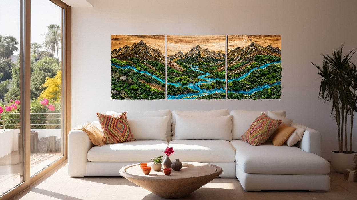 Moss HDF poster - Three Panel Set - Mountains nature