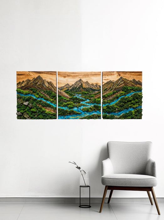 Moss HDF poster - Three Panel Set - Mountains nature