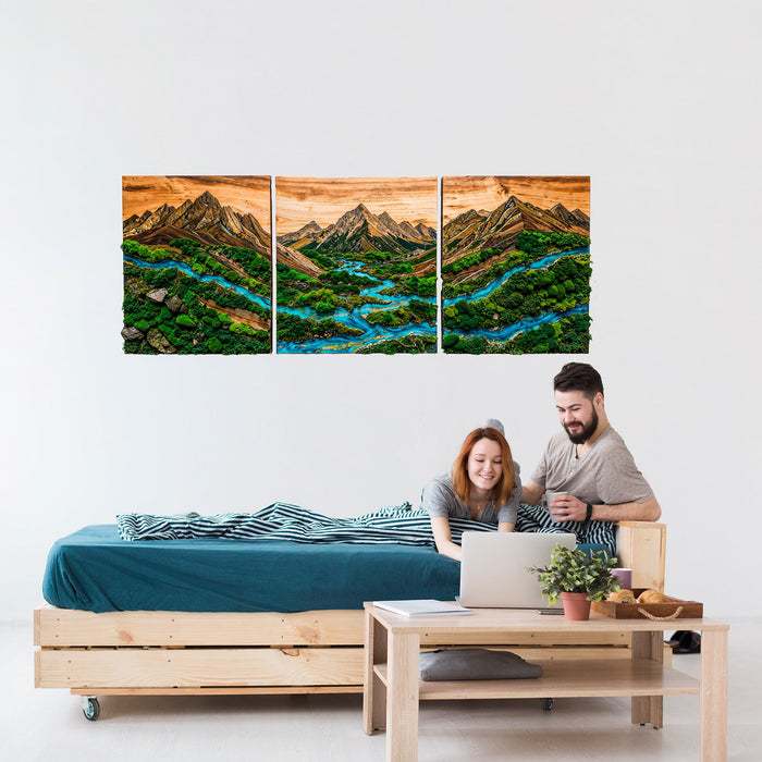 Moss HDF poster - Three Panel Set - Mountains nature