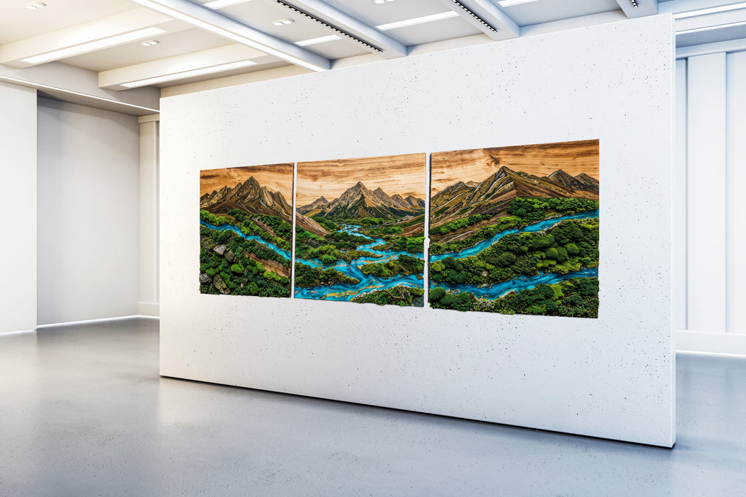 Moss HDF poster - Three Panel Set - Mountains nature