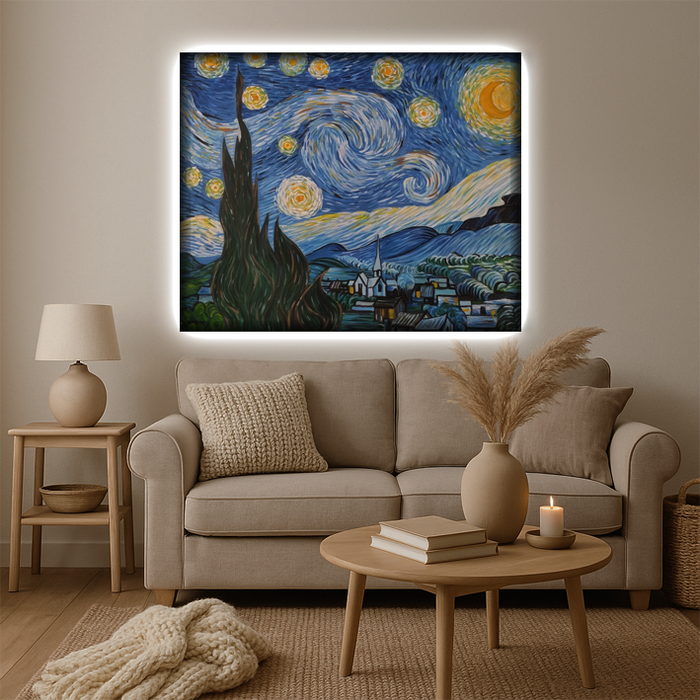 Világító falikép - A csillagos éjszaka - Vincent van Gogh