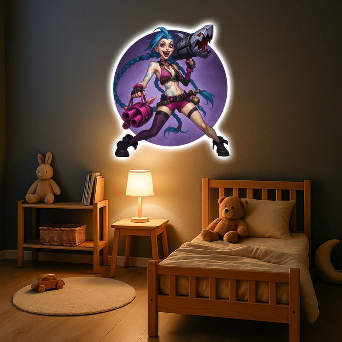 Világító falikép - Jinx - League of legend