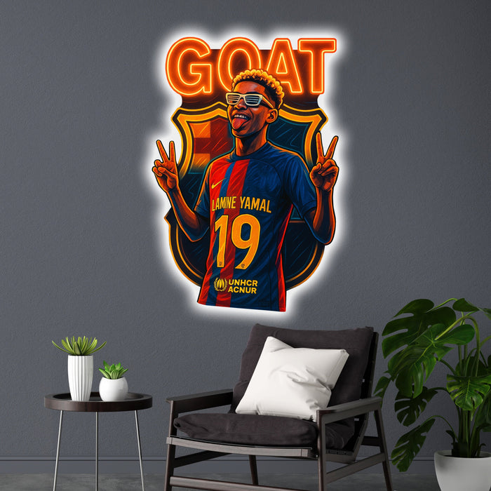 Világító falikép - Lamine Yamal - GOAT