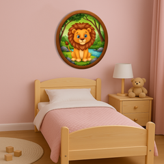 Wooden UV printed poster - Lion Leo
