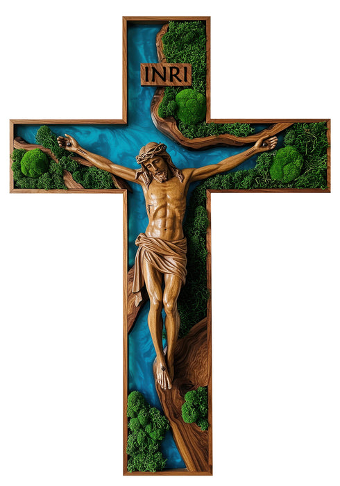Shining Moss poster - Jesus on Cross