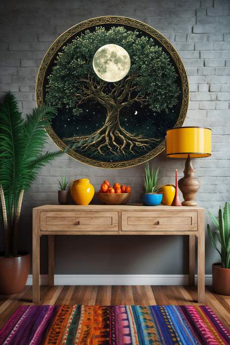 Moss HDF poster - Moon Tree of Life - Peaceful sleep