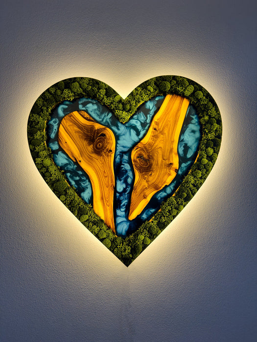 Shining Moss poster Heart - Blue Samba