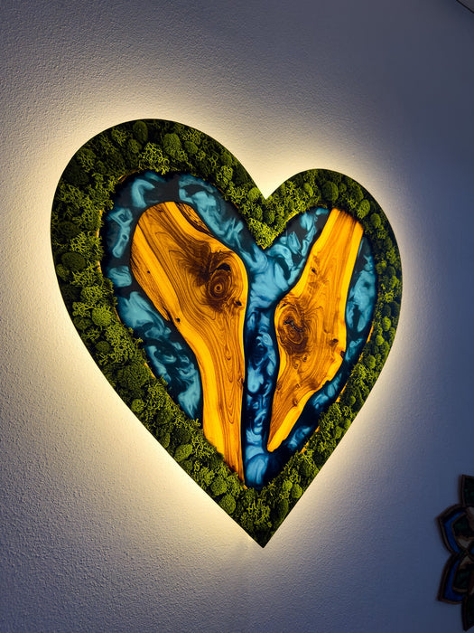 Shining Moss poster Heart - Blue Samba