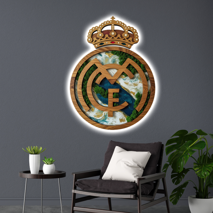 Világító falikép moha és márvány - Real Madrid