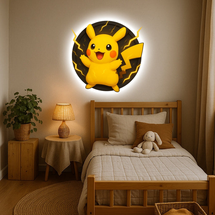 Világító falikép - Thunder Buddy - Pikachu
