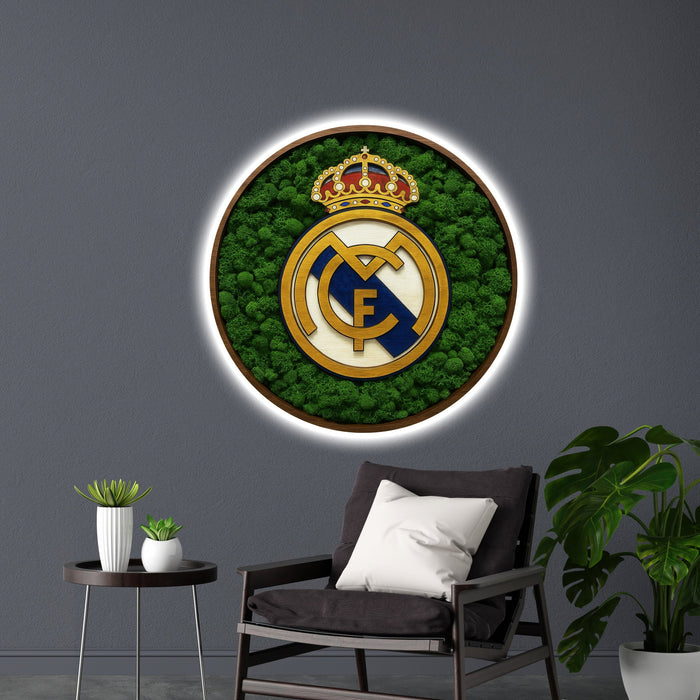 Világító falikép Moss Real Madrid - Fehér uralkodás