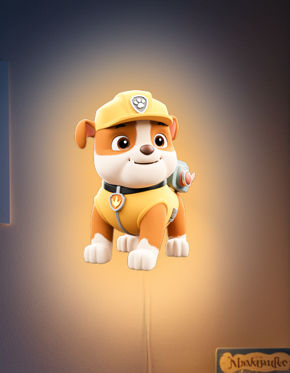 Luminous poster - Rubble - Paw Patrol - Night Lamp