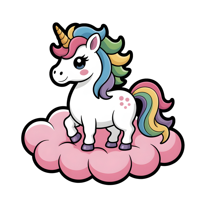 Wooden UV printed poster - Unicorn Rainbow