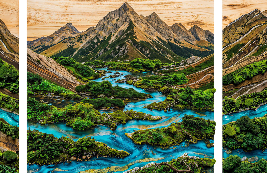 Moss HDF poster - Three Panel Set - Mountains nature