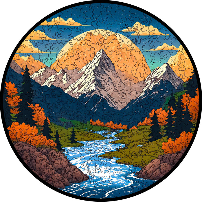 Hegyi völgy Fa puzzle