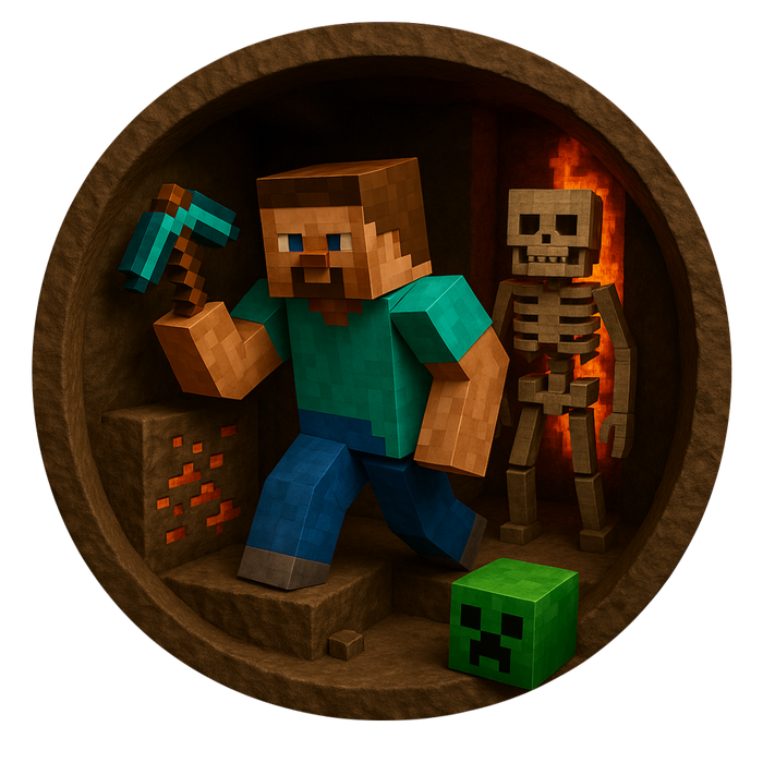 Világító falikép - Minecraft hős - Éjjeli lámpa