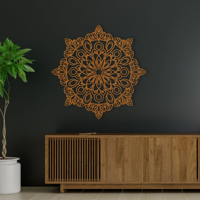 Fa faldekoráció - Mandala