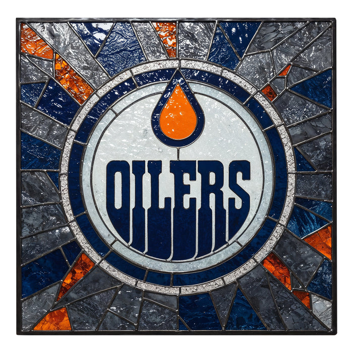 Világító falikép Edmonton Oilers - Üveg stilizált
