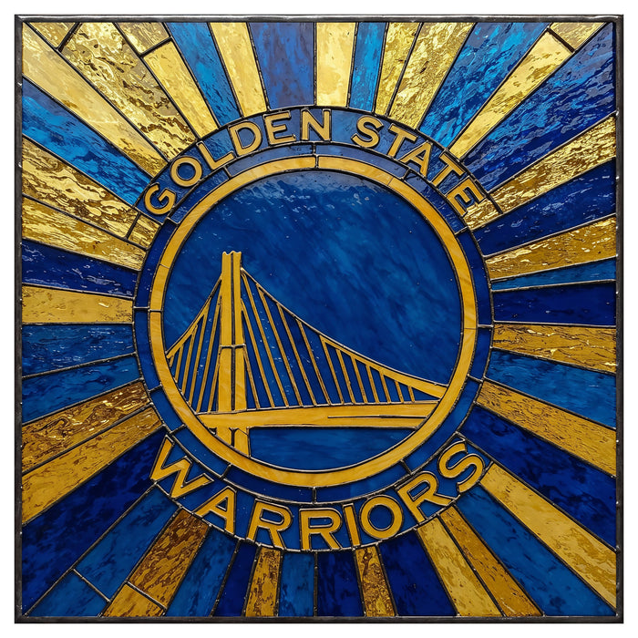 Világító falikép Golden State Warriors - Üveg stilizált