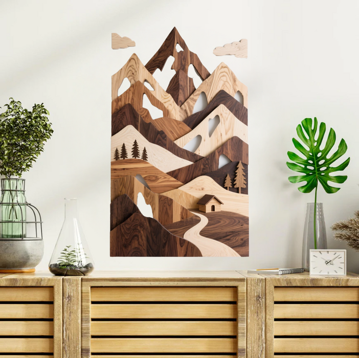 Fa UV nyomtatott poszter – Hegyi panel