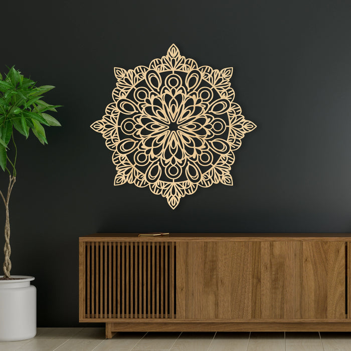 Fa faldekoráció - Béke Mandala