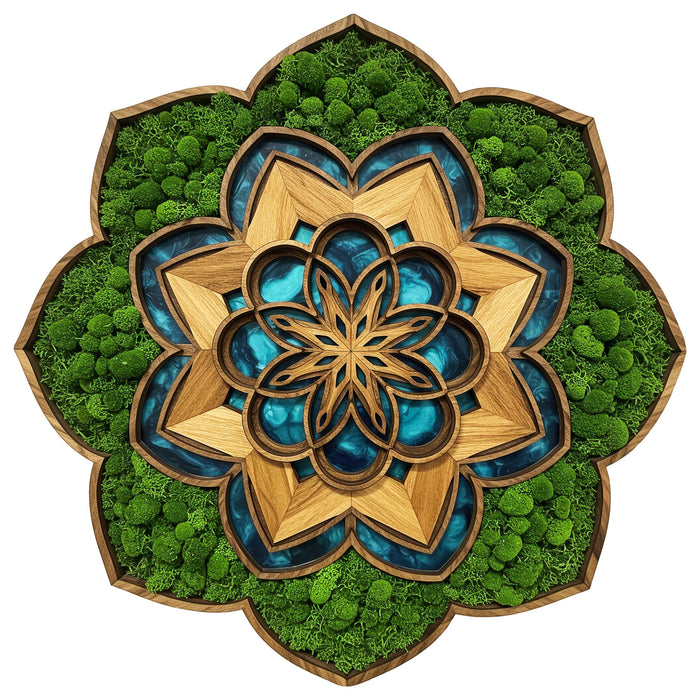Világító falikép Moss Mandala Sarta