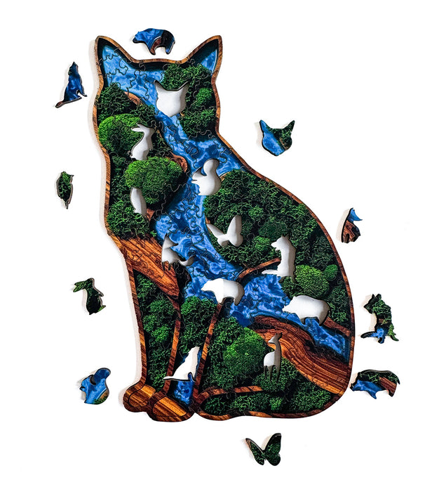 Macska - moha - Fa puzzle