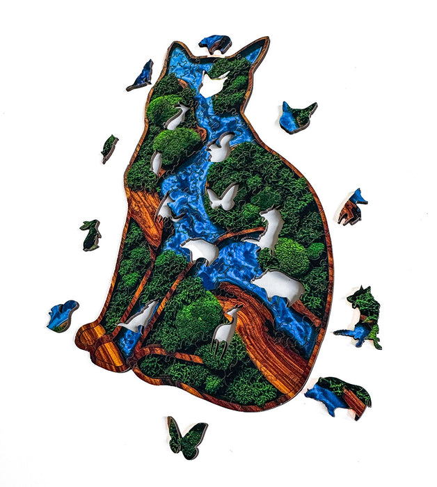 Macska - moha - Fa puzzle
