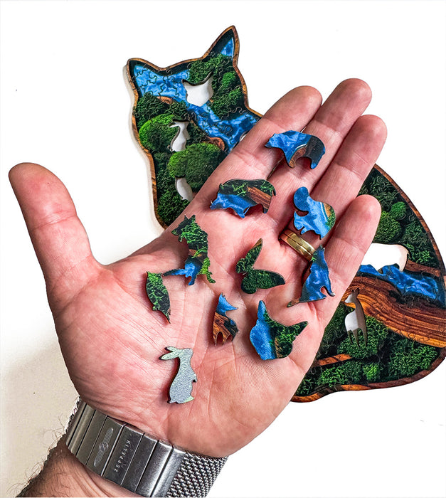 Macska - moha - Fa puzzle