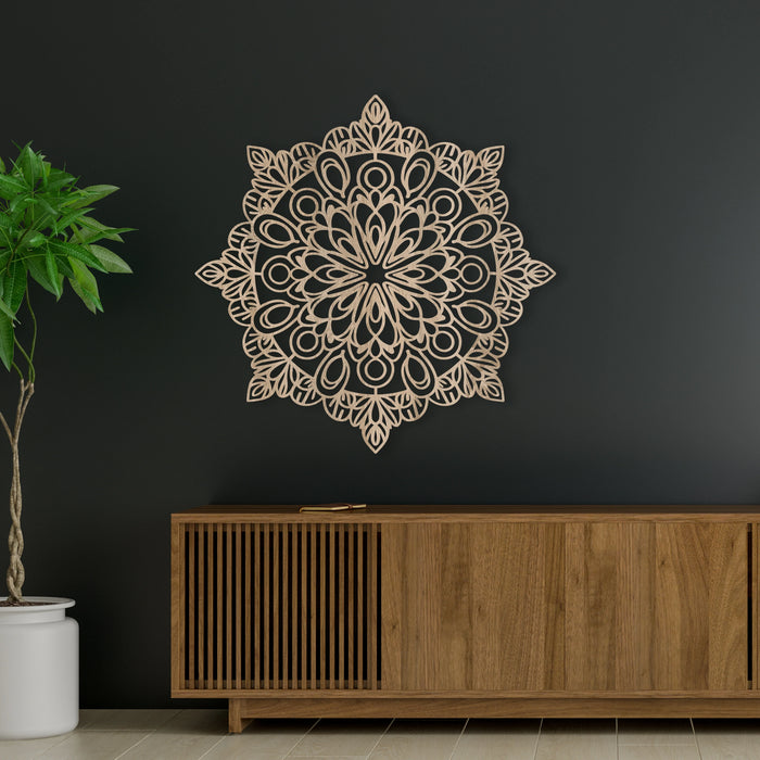 Fa faldekoráció - Béke Mandala