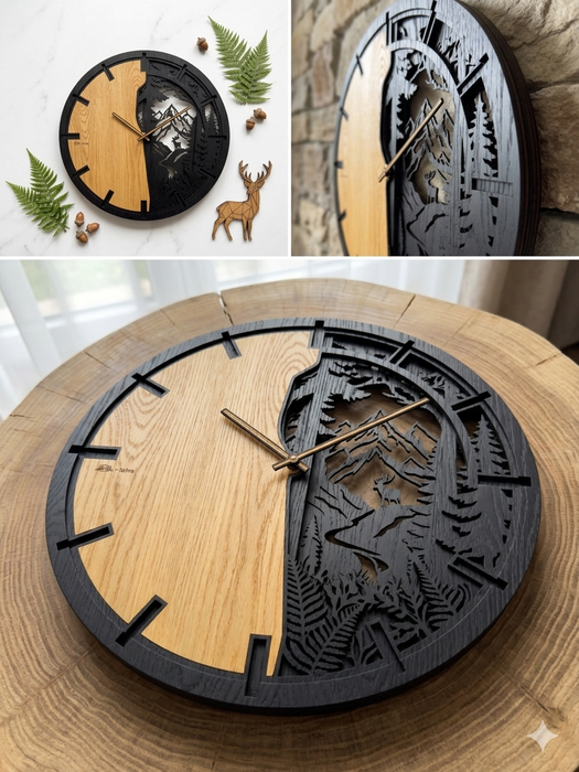3D tölgyfa falióra - T-Tatra Mountain - 30 cm/50 cm/84 cm
