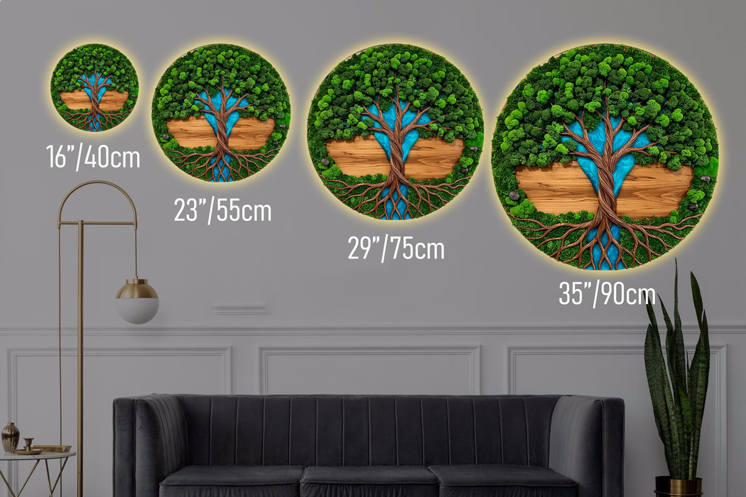 "Moss" Fa Falikép - Három paneles szett - Hegyek és természet